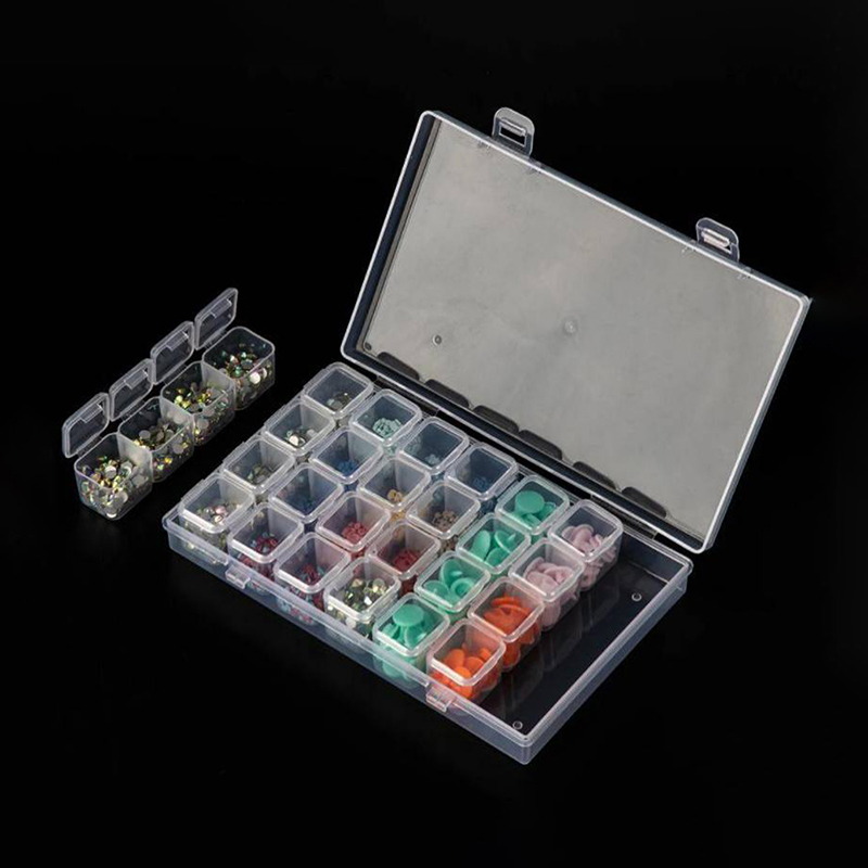 Hộp Đựng Hạt Nhựa 28 Ngăn Nhiều Màu Sắc