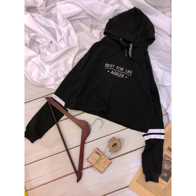 ÁO CROPTOP HOODIE DÀI TAY