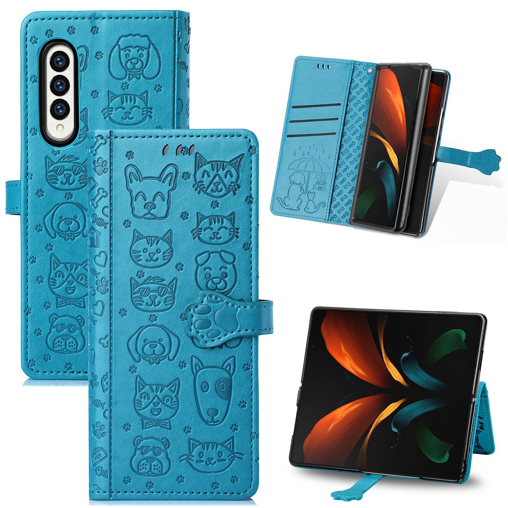 Bao Da Điện Thoại Có Ngăn Đựng Thẻ Bảo Vệ Toàn Diện Cho Samsung Galaxy Z Fold3 Fold 3