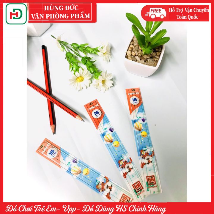 Thước kẻ trắng học sinh 16cm, 20cm và 30cm Hồng Hà 3367,3385 và 3390