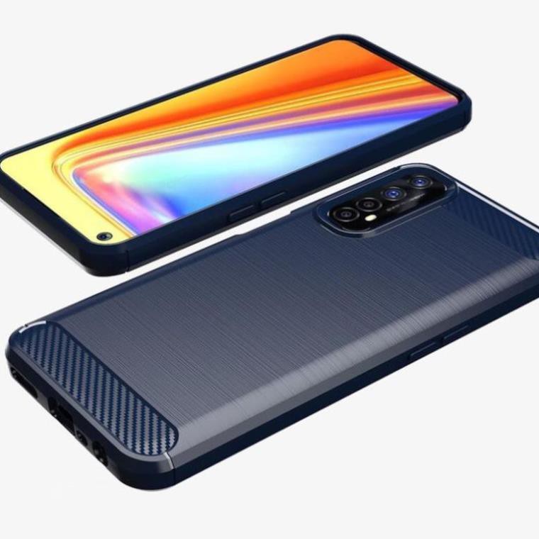 Ốp lưng dẻo Oppo Realme 7 vân sợi cacbon chống sốc, chống vân tay Rugger Amor