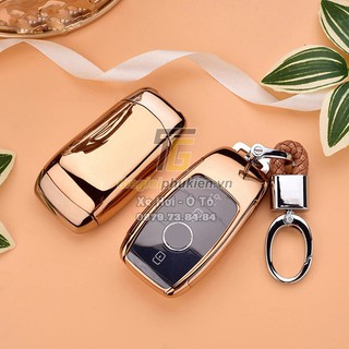 Ốp, bọc chìa khóa xe Mercedes GLC-Class 2020, E-Class 2020, C-Class 2020…silicon màu tráng gương bảo vệ
