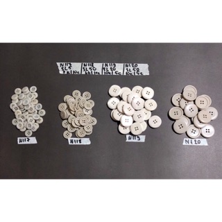 Combo nút áo trắng kem N117-120