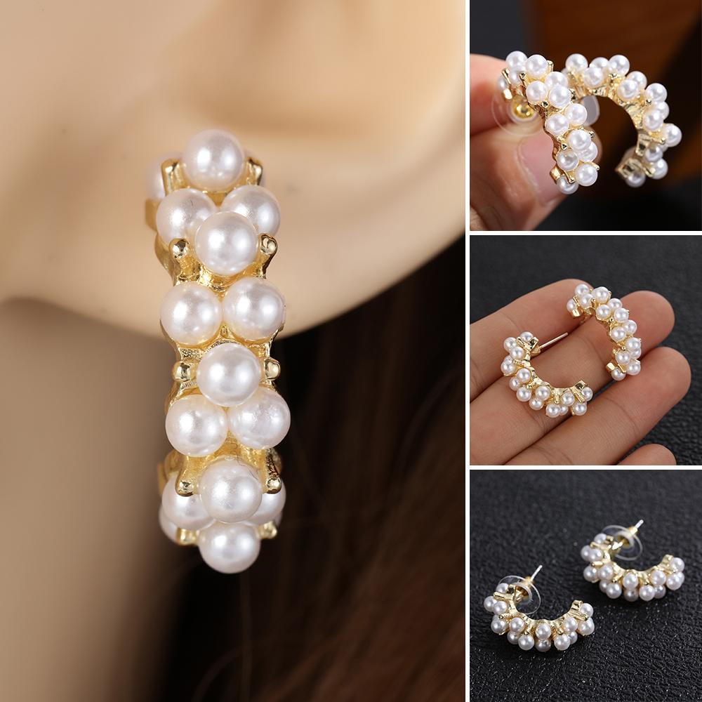 SUMU 1 Đôi Bông Tai Hình Bán Nguyệt Thời Trang