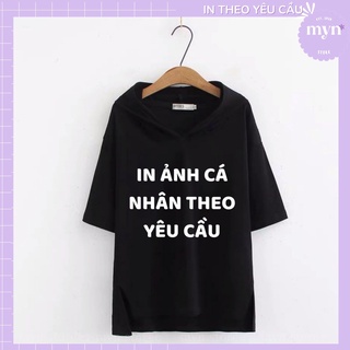 Áo Hoodie Tay Lửng In Theo Yêu Cầu Nam Nữ Dủ Size ( Đen Trắng)