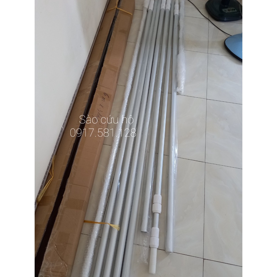 Sào cứu hộ hồ bơi, sào vớt rác hồ bơi dài 6.mét (3 khấc*200mm)