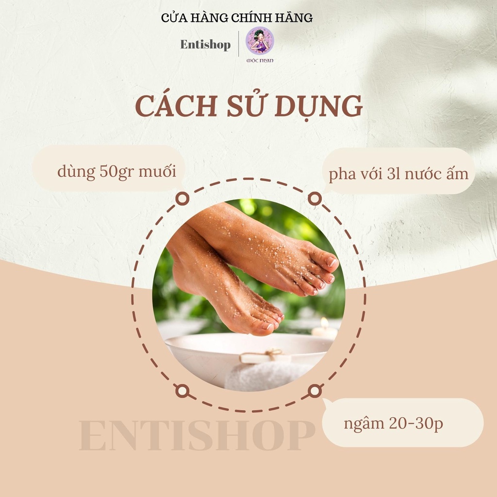 Thảo dược ngâm chân, Muối ngâm chân thảo dược giảm đau nhức xương khớp, hết mất ngủ, chăm sóc như ở spa MỘC NHAN 400gr