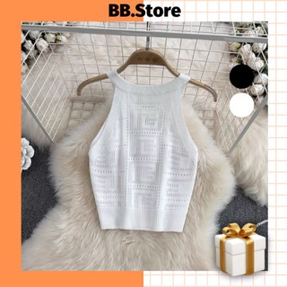 Áo croptop 3 lỗ nữ, áo len 3 lỗ croptop thiết kế cổ lọ freesize < 58kg
