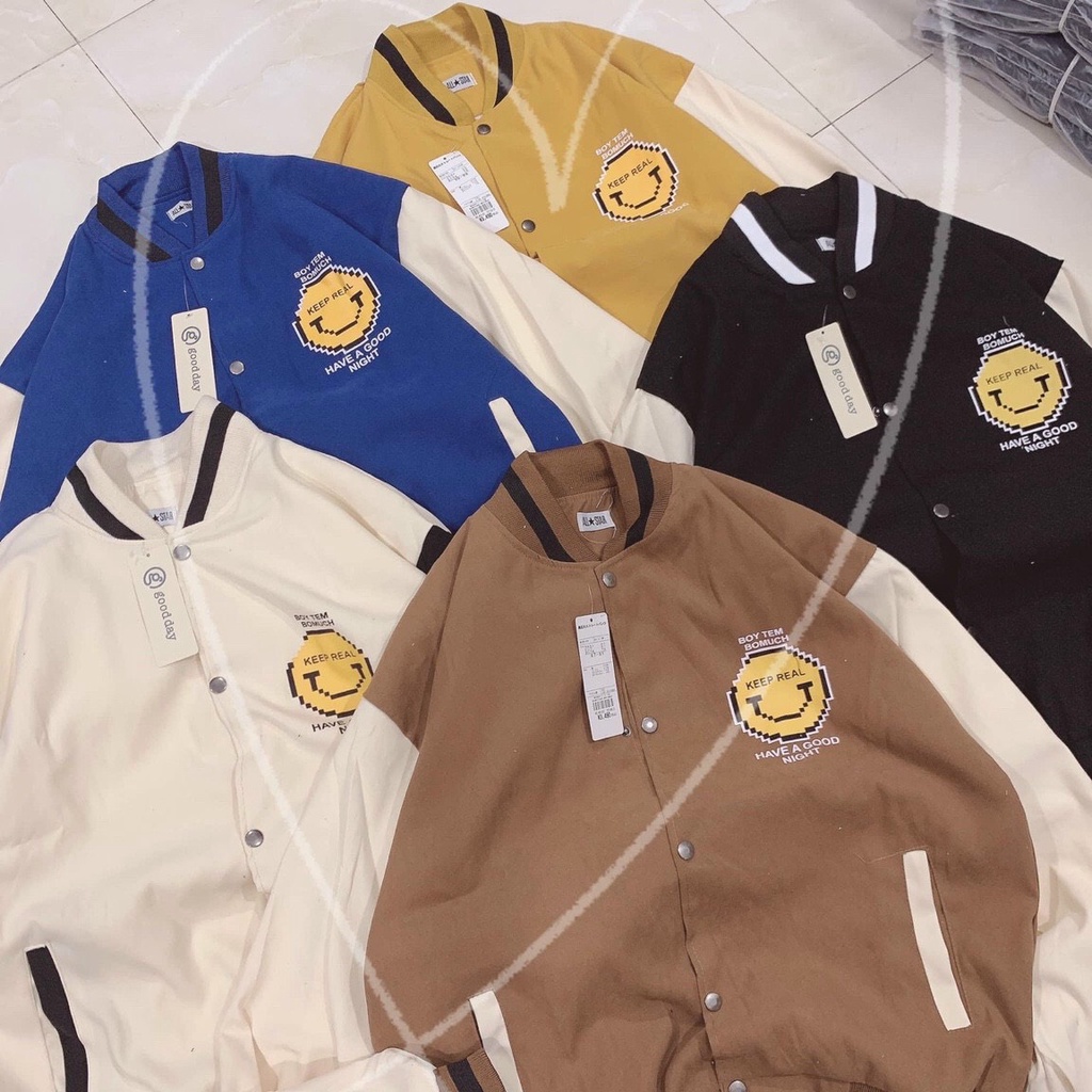 Áo Khoác Bomber Bóng Chày Varsity IN Chữ 𝐅𝐎𝐎𝐑 Chất Da Lộn Lót Dù  Form Rộng Basic Nam Nữ Unisex Couple Ulzzang