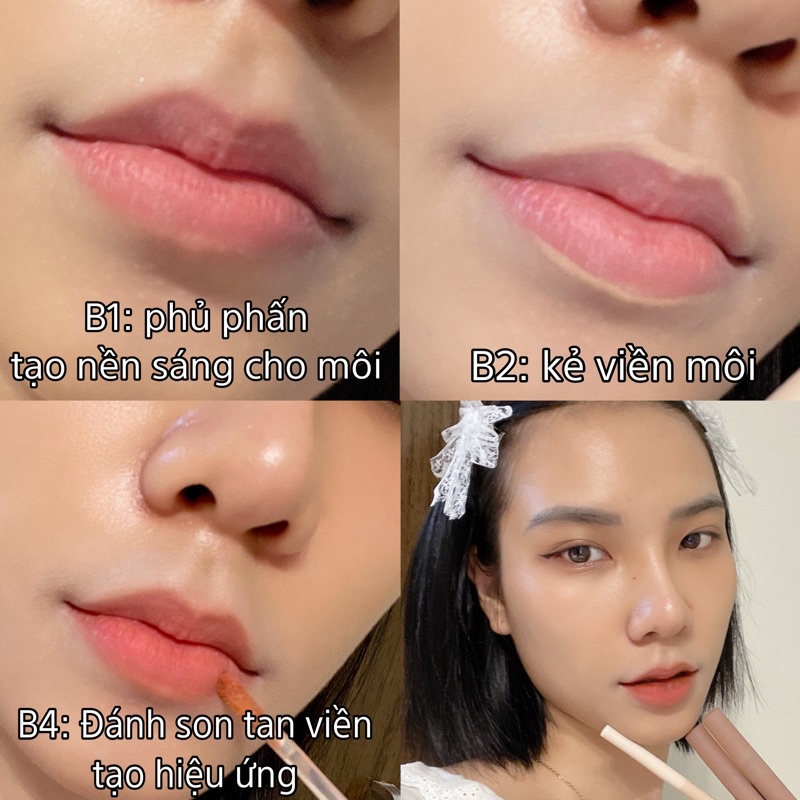 Bút kẻ viền môi, tạo hình môi sexy/ kẻ bọng mắt 2 trong 1 sweet mint dạng chì vặn make up dễ thương sexy quyến rũ