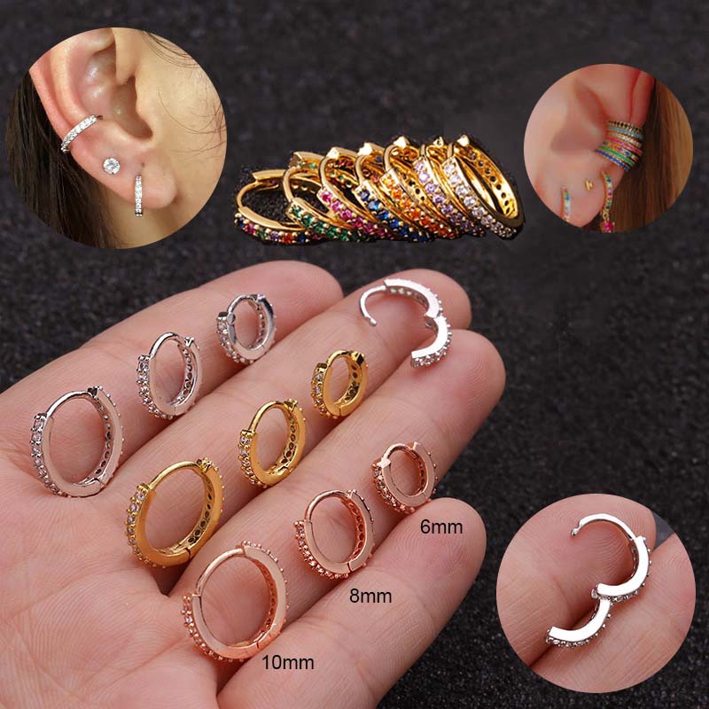 Khuyên tai đồng hình tròn 6-10mm cá tính