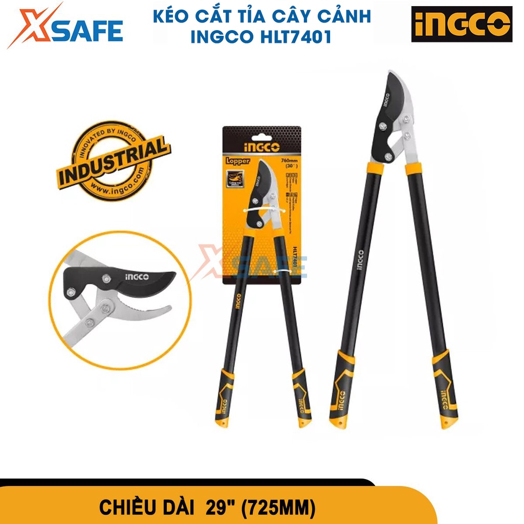 Kéo cắt tỉa cây cảnh INGCO HLT7401 30inch/760mm lưỡi hợp kim thép, tay cầm chống trơn trơn trượt - chính hãng