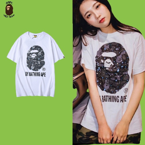 Áo thun Abathing Ape Head Galaxy, Tee Bape khỉ Galaxy, 100% Cotton, 2 màu đen, trắng BapeVN