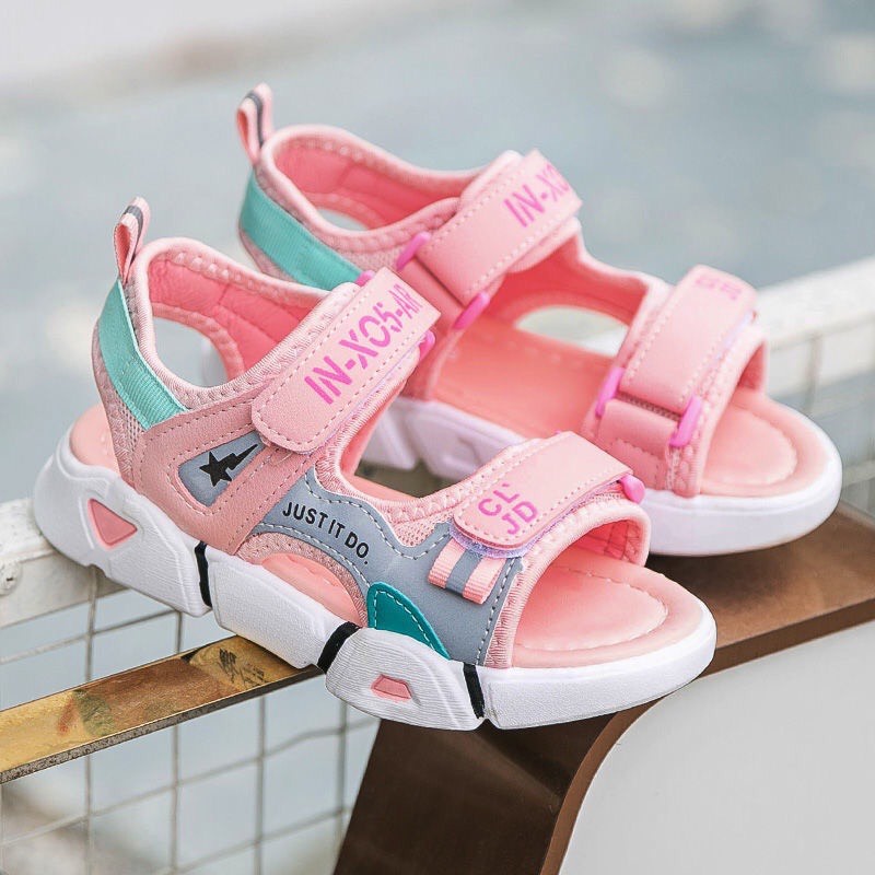 Sandal cho bé gái đi học đi chơi dép quai hậu nữ da mềm êm chân