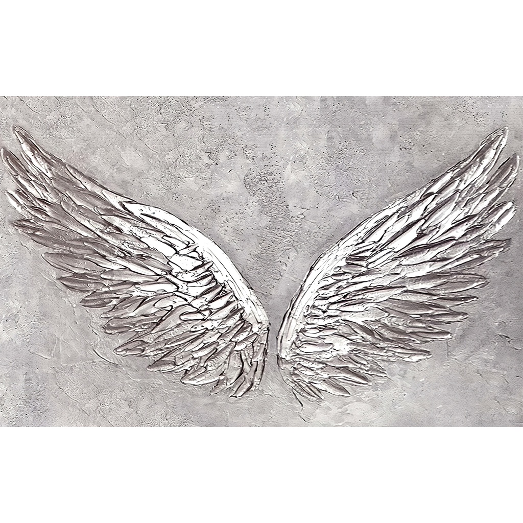 Tranh Sơn Dầu Treo Tường Trang Trí Hình Đôi Cánh Thiên Thần