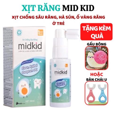 MIDKID [CHÍNH HÃNG] Kem Đánh Răng Dạng Xịt Chống Sâu Răng Midkid.Bảo Vệ Răng Chắc Khỏe Cho Bé Từ 1 Tuổi