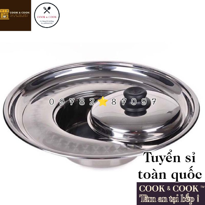 [CHÍNH HÃNG] Nồi lẩu sống lẩu nón lẩu vành 20cm Thaphafac ft Vietcook inox 304, 430 dùng đáy từ phù hợp cho dã ngoại