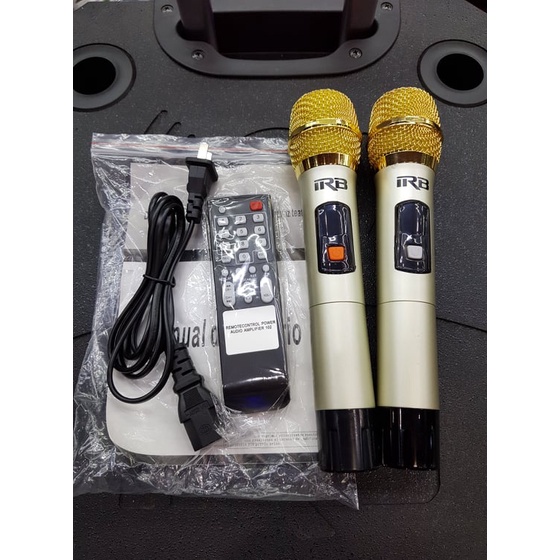 Loa kéo Karaoke Bluetooth IRB 215: Bass 40, Thiết kế 3 loa, Có Reverb, Công suất 500W. 2 Micro vỏ kim loại cao cấp k dây