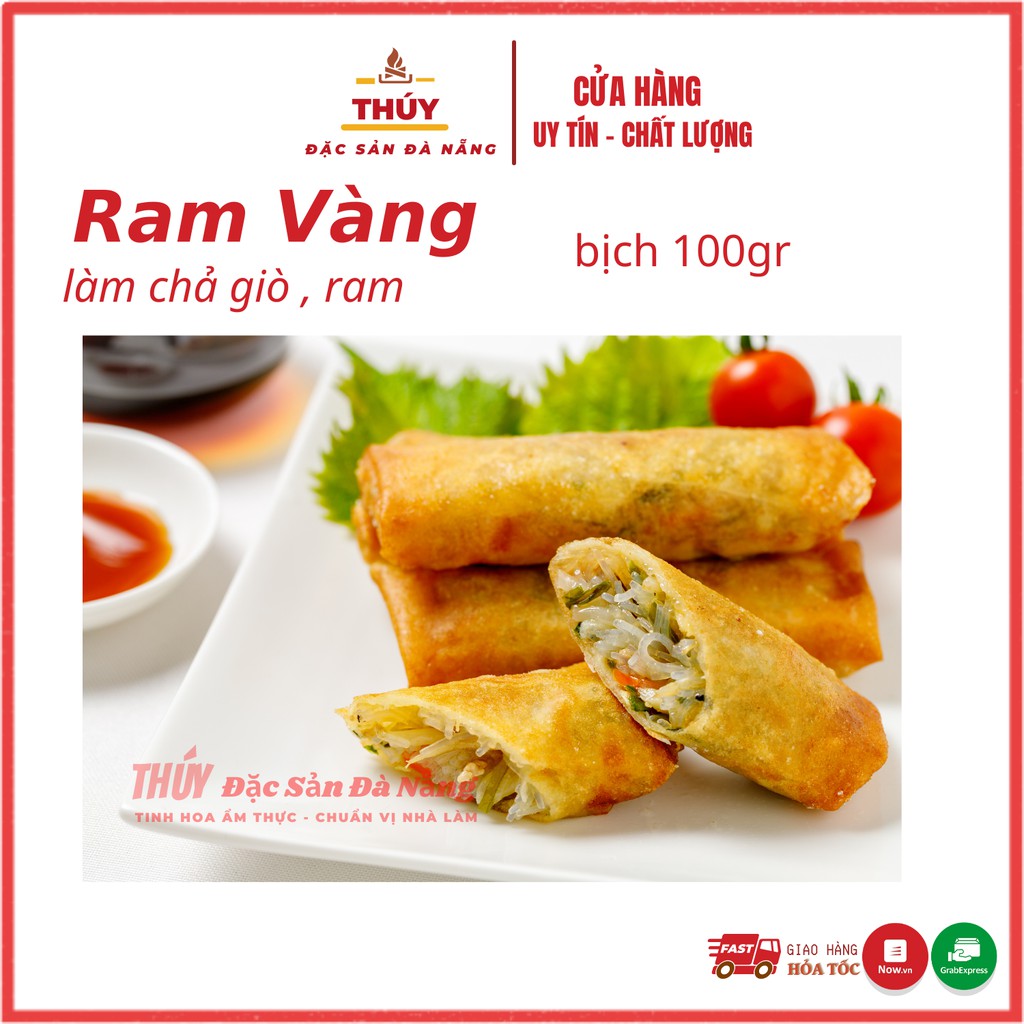 lá ram vàng túi 100gr gồm 20 đến 25 lá bánh làm chả giò