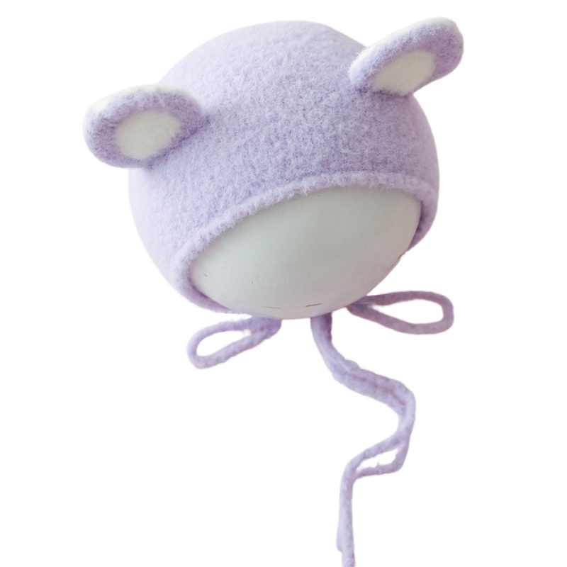Mũ Đan Len Hình Tai Thỏ Dễ Thương Dùng Làm Phụ Kiện Chụp Ảnh Cho Bé Sơ Sinh