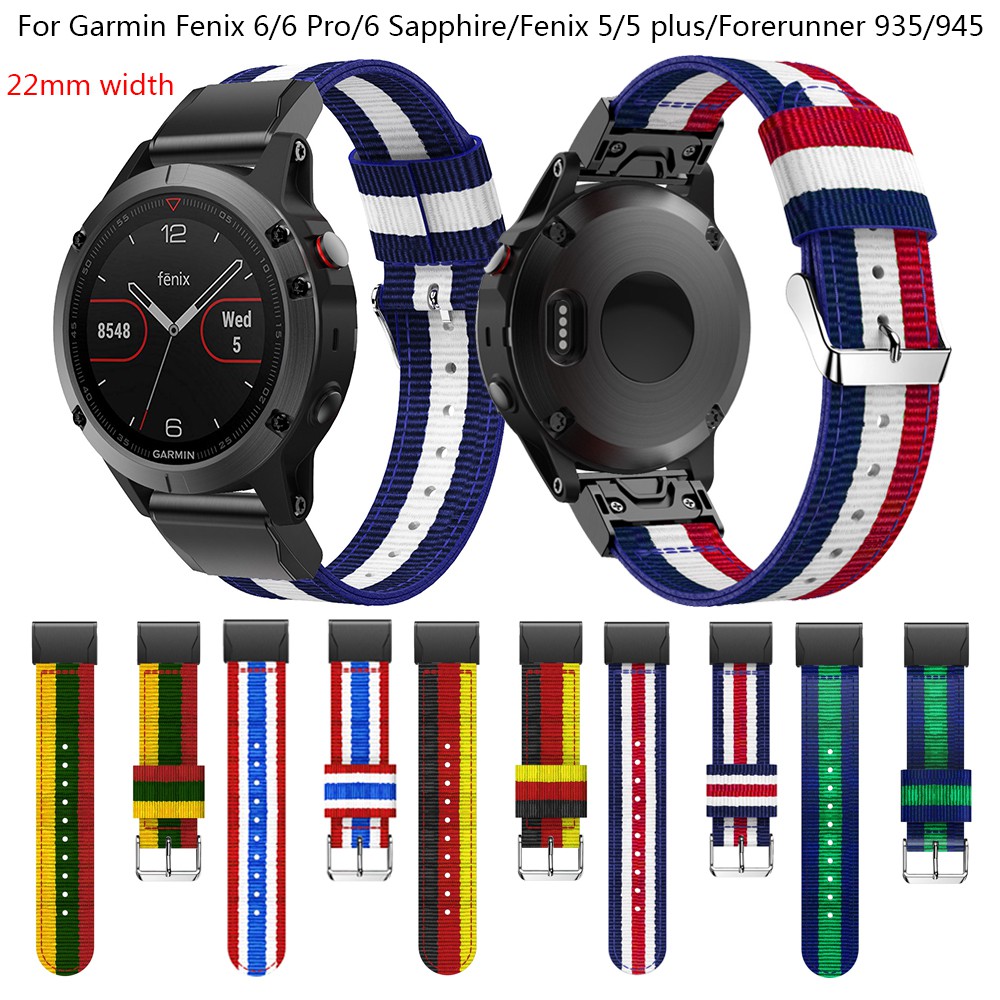 Dây Đeo Nylon 22mm Cho Đồng Hồ Thông Minh Garmin Fenix 5 / 5 Plus / Fenix 6 / 6 Pro / 6s / Ios 935 / 945