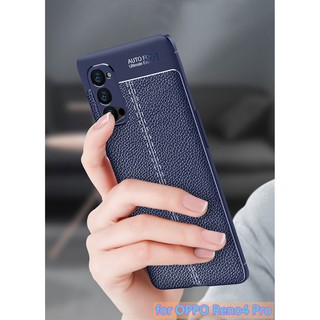 Ốp Lưng Bọc Da Sần Viền Mạ Cho Điện Thoại OPPO Reno4 Pro Reno4