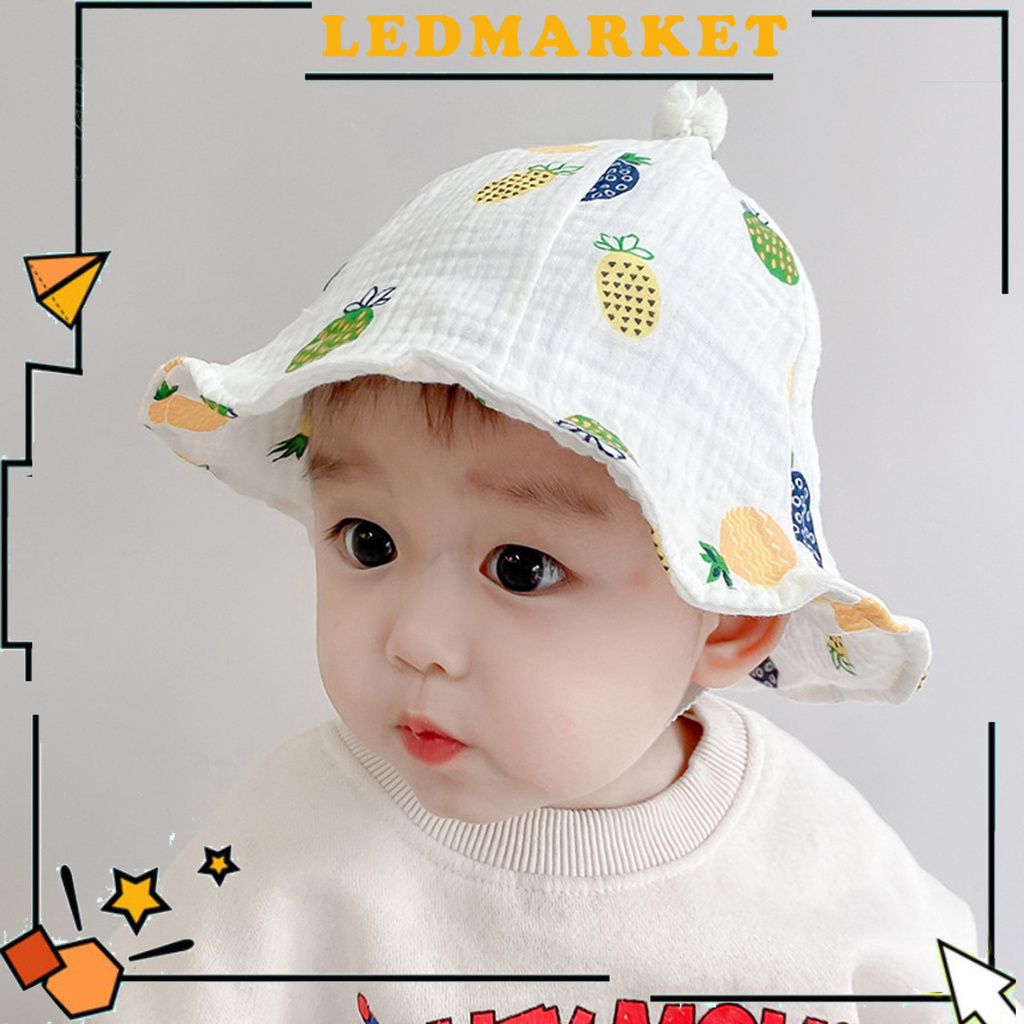 ledmarket Sun Hat Cartoon Fruit Print Sun Protection Skin Friendly Baby Unisex Fisherman Cap for Outdoor