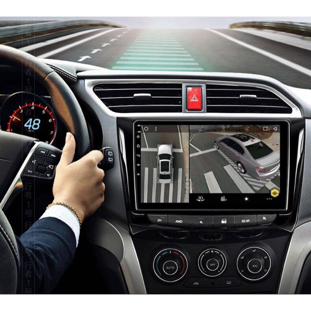 Camera 360 Độ Kèm Màn Hình Android 9 inch 10 inch Cho Ô Tô - Màn Hình Liền Camera 360 Độ Kèm Mặt Dưỡng Giắc Zin Theo Xe