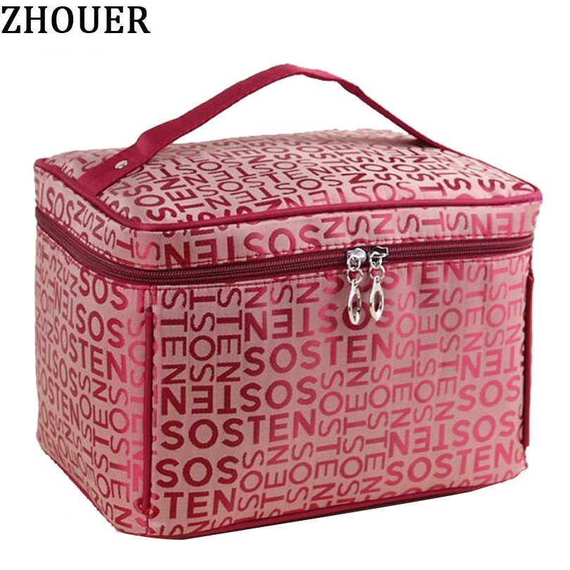 Túi đựng mỹ phẩm in họa tiết chữ lớn độc đáo