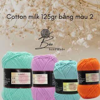 Cuộn len cotton milk 125gr- bảng màu 2