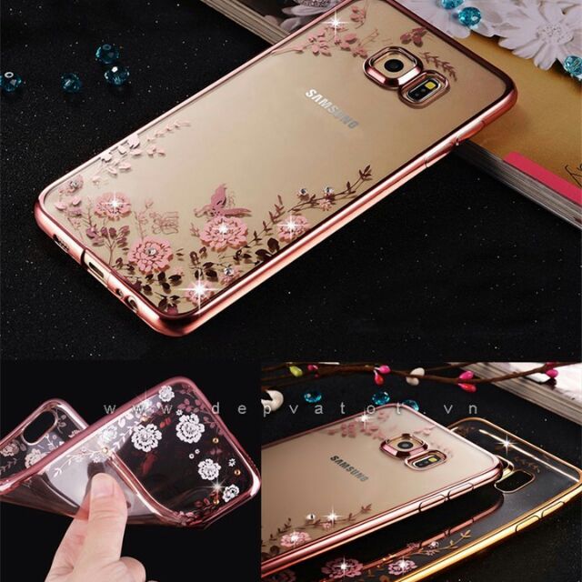 Ốp dẻo hoa leo Galaxy Note5 đính đá