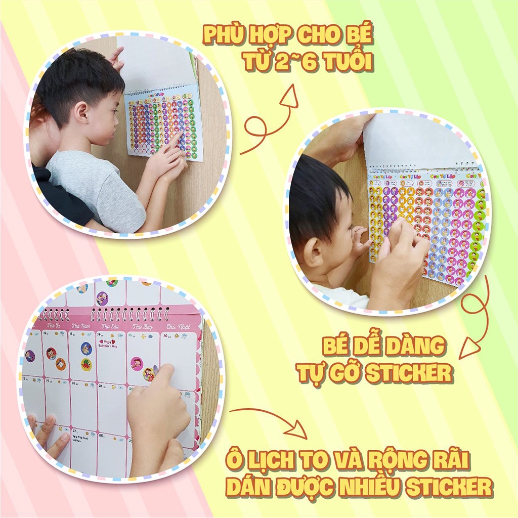 Nhật kí chăm ngoan cho bé ( tặng kèm 640 sticker khen thưởng )