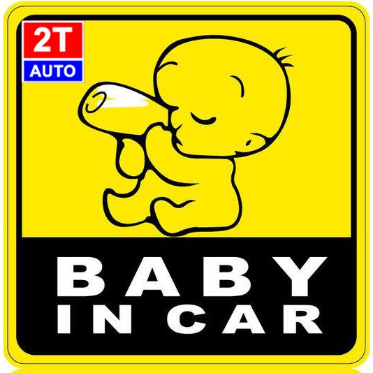 Decal Sticker Baby In Car dán ô tô xe hơi- cảnh báo có trẻ nhỏ trong xe -HÌNH NGẪU NHIÊN:   SKU:294