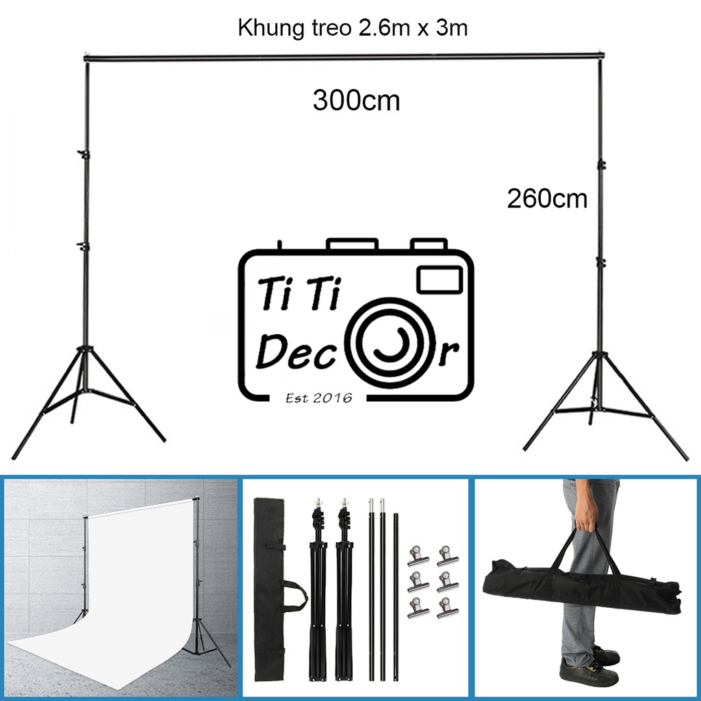 Khung treo chữ U 3x3m phông nền chụp ảnh, đạo cụ chụp ảnh sản phẩm quay video lookbook, ảnh cưới,livestream - TiTi Decor