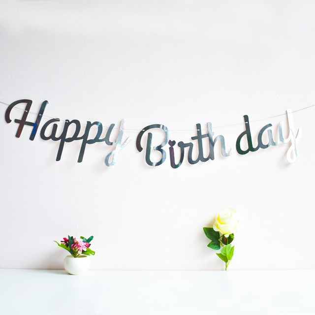 Banner Sinh Nhật Chữ Happy Birthday Mạ Vàng