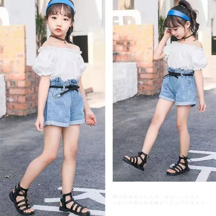 Giày Sandal Cột Dây Xinh Xắn Sang Trọng Cho Bé Gái