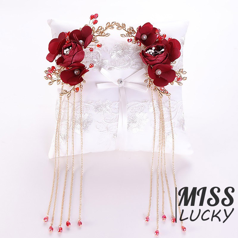 Khuyên tai và vương miện phong cách Trung Hoa thanh tú cho cô dâu