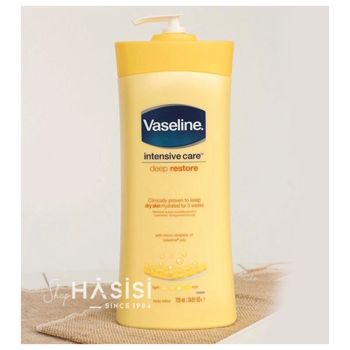 SỮA DƯỠNG THỂ VASELINE - Intensive Care Deep Restore Body Lotion 725ml ( Vàng )