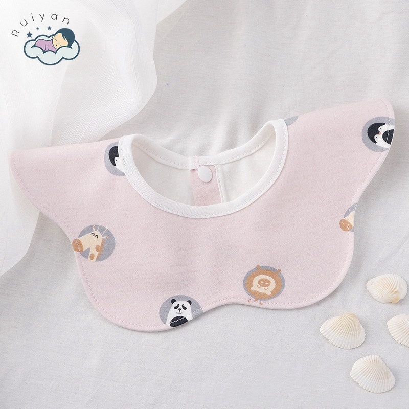 Khăn yếm ăn bằng cotton xoay được 360 độ chống nước cho em bé