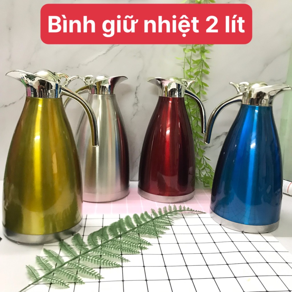 Bình Giữ Nhiệt Nóng Lạnh Ruột Inox 304 dung tích 2 Lít
