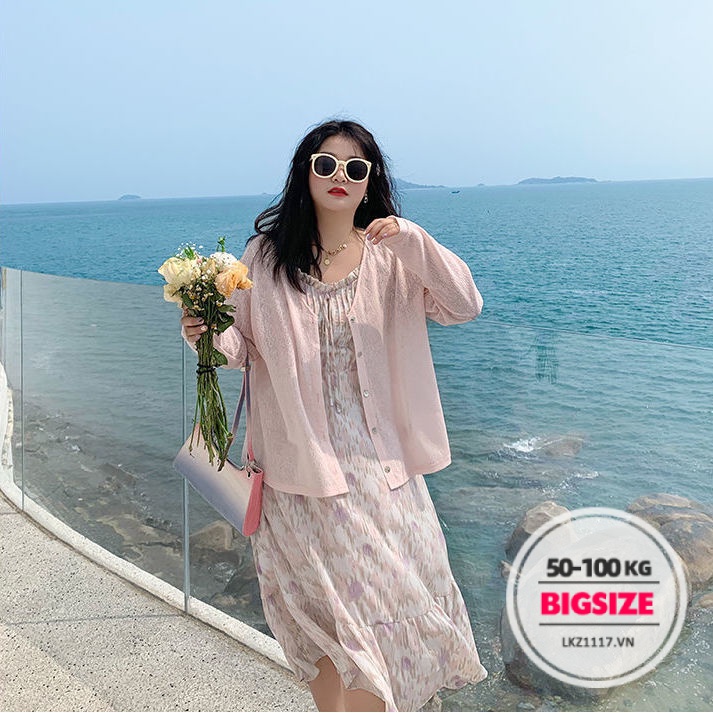 Áo dệt kim cardigan lụa lạnh Bigsize Áo kiểu nữ form rộng tay dài trơn mỏng Phong cách Hàn Quốc Thời Trang tiểu thư cá tính xinh đẹp cho người mập béo