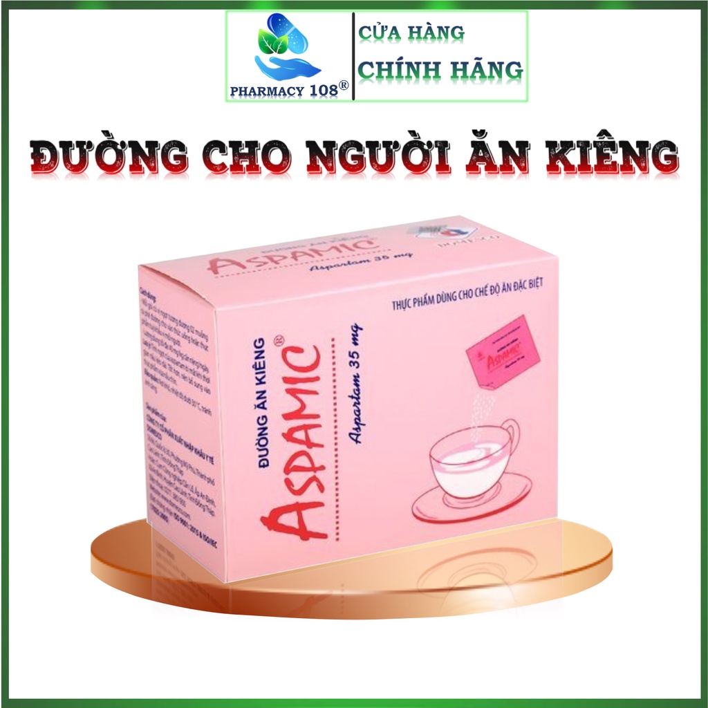Đường ăn kiêng gói ✅CHÍNH HÃNG✅ Đường ăn kiêng Aspamic 50 gói 1g