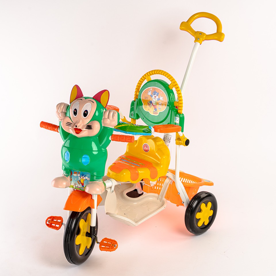 Xe đạp 3 bánh trẻ em Có cây đẩy và vòng bảo hiểm - Đại Phát Tài - dành cho trẻ từ 3 đến 5 tuổi - 1180CDVBH
