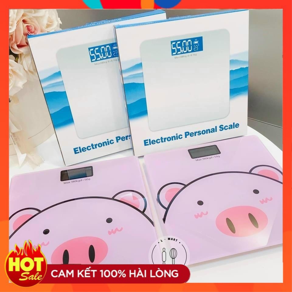 Cân Điện Tử Sức Khỏe 180kg Đa Năng Đo Cân Nặng, Đo Nhiệt Độ Hình Con Heo Xinh Xắn