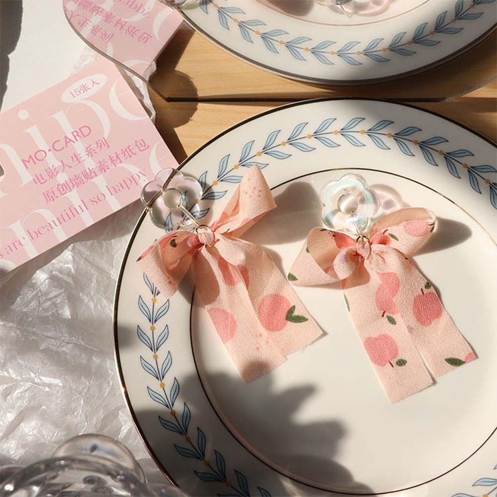 Đôi Khuyên Tai Dáng Dài Trang Trí Nơ Ruy Băng Dài Thời Trang Cho Nữ