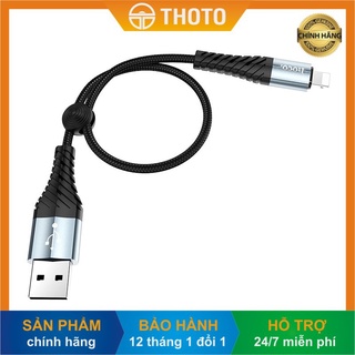 [THOTO Shop] Cáp sạc ngắn HOCO dài 25cm dây bện dù siêu bền, sạc nhanh cho điện thoại, thích hợp với pin dự phòng