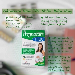 Vitamin bầu Pregnacare Max 84v chính hãng Vitabiotics UK