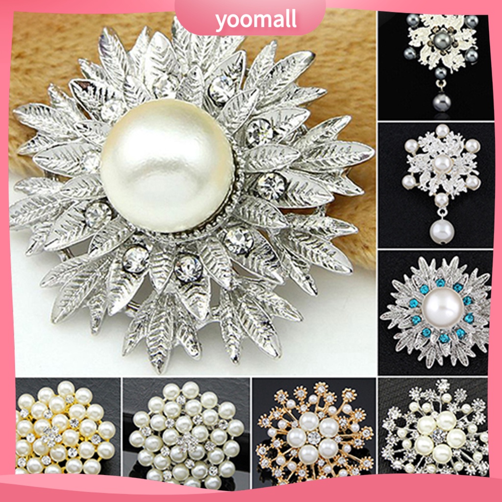 Ghim Cài Áo Hình Hoa Đính Ngọc Trai Nhân Tạo Thời Trang Cho Nữ