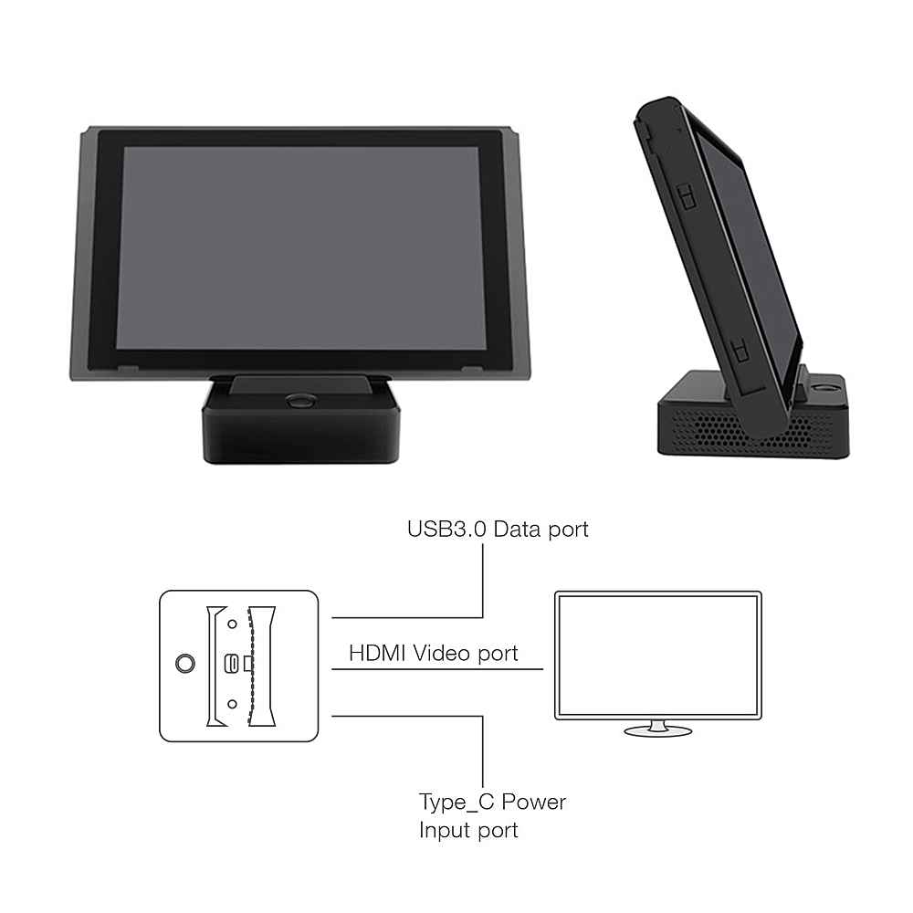 Đế sạc có cổng chuyển đổi TV HDMI tự tản nhiệt làm mát cho Nintendo Switch