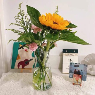 Lọ hoa thuỷ tinh cổ tròn decor phòng siêu xinh